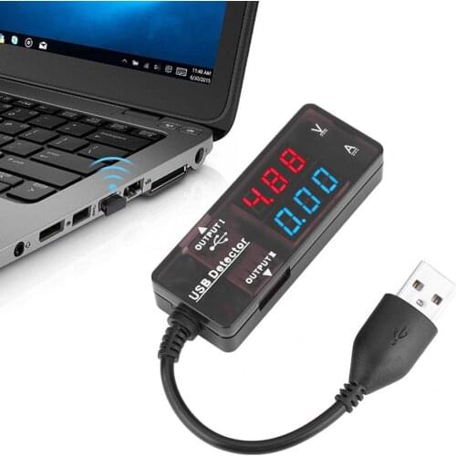 USB Tester Voltmeter Ammeter Meter Digital Dual Display Power Capacity Tester USB Detector