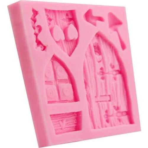 Vintage Cabin Door Window Silicone Mold Fondant Cake Decorative Baking Tool