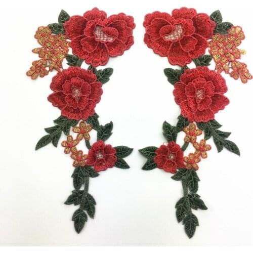Water soluble Rose Applique Embroidery Flower Patches For Clothing Appliques Flores Bordadas Atacado Sewing Flower Patches