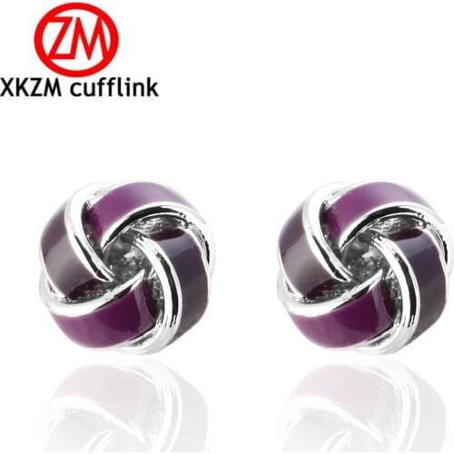 Formal purple Twist Knot Cufflinks for Mens Suits Buttons Geometric Wedding Cufflink French Grooms Shirt Brand Cuff Links