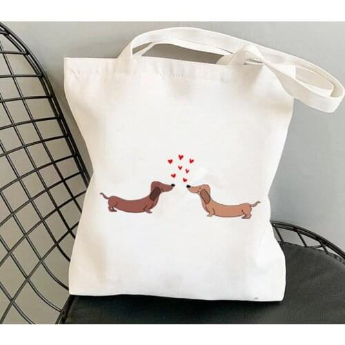 Women Shoulder Bag Fashion University Canvas Cartoons Printing Harajuku Style Korean Reusable Tote Bag Eco Friendly