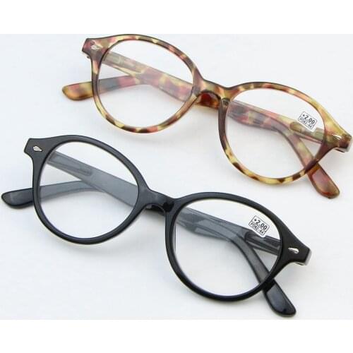 Round Big frame Womens Reading Glasses 9553 Men Reading mirror Presbyopia Hyperopia eyeglasses Black / tortoiseshell DRDAR
