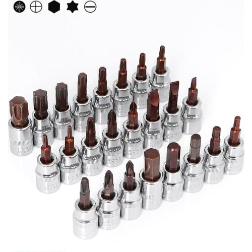 1Pcs Slotted/Pozidriv Screwdriver Bits 1/4" Drive Socket Hand Tools Metric Socket Joint Wrench