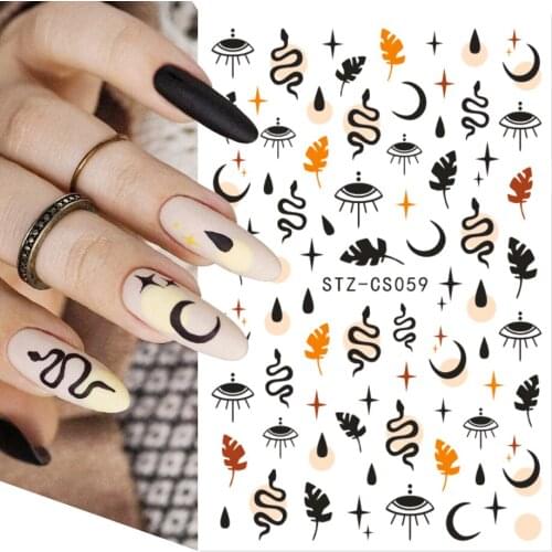 1PCS Snake Stars Slider Nail Sticker Bohemian Style 3D Decals Nail Art Decorations Fashion Wraps Manicure Design NFSTZCS059
