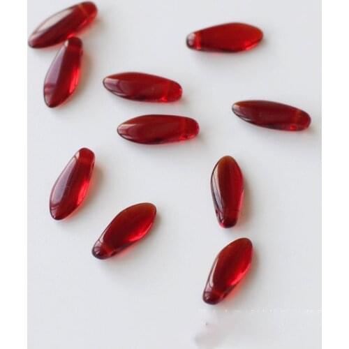 10pcs 5 * 12mm Long Petal Glass Simple Bead DIY Making Handmade Earrings Necklace Bracelet Hair Jewelry Accessories