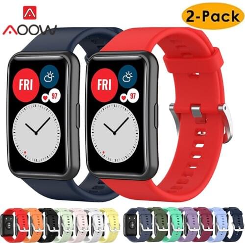 2pcs Silicone Sport Strap for Huawei Watch Fit Fitness Smart Watch Tool Men Women Replacement Band Bracelet correa Wholesale