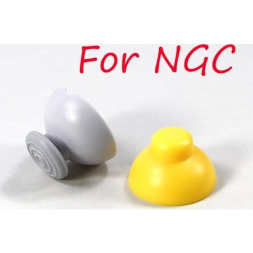 OCGAME 30pcs=15pairs yellow & grey left right Joystick Cap for Gamecube for ngc Controller joystick cap Gray(Left)+yellow(right)