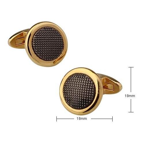 6pairs/lot Fashion Business Cufflinks Gold Round Plating Cuff Links Shirt Cuff Button Mens Jewelry Accessory Gift Wholesale