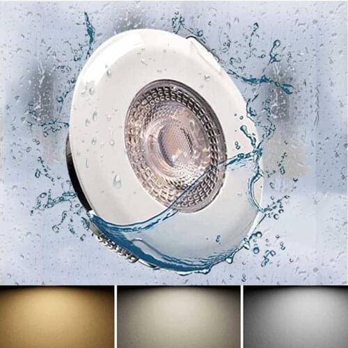 6PCS LED Downlight Waterproof IP44 5W Ceiling Lamp AC 85V-265V CCT Dimmable Recessed Home Indoor Bathroom Spot Light