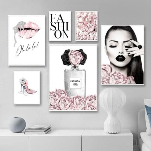 Abstract Fashion Flower Nordic Canvas Painting Modern Minimalist Pioster Wall Art Home Decor Poster and Print for Living Room