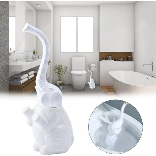 Bathroom Accessories Elephant Toilet Bowl Brush and Holders Set Toilet Brush with Long Handle Toilet Cleaning
