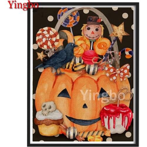 Halloween Pumpkin 5d diy diamond painting full Square/Round drill mosaic picture of rhinestones Diamond embroidery cross stitch