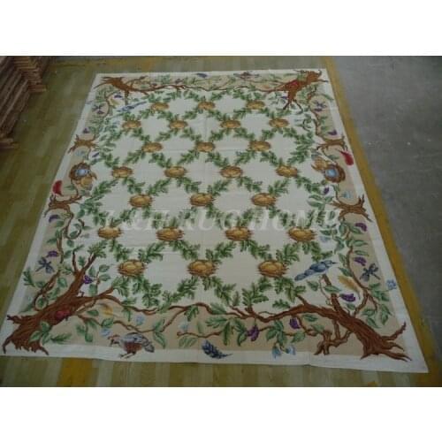 Free shipping 8'x10' needlepoint carpets hand knotted handmade rugs for home decoration