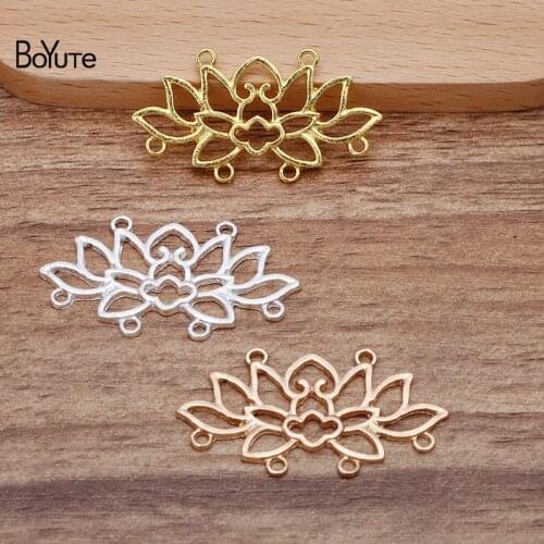 BoYuTe (20 Pieces/Lot) 21*40MM Metal Alloy Hollow Out Lotus Materials DIY Hand Made Jewelry Accessories Wholesale