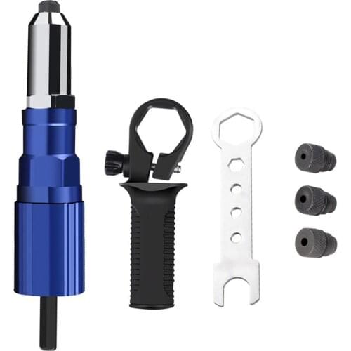 Electric Rivet Kit 2.4mm-4.8mm Rivet Nut Tool Bit Adapter Cordless Riveting Tool Conversion Connector Insert Nut Pull Tool