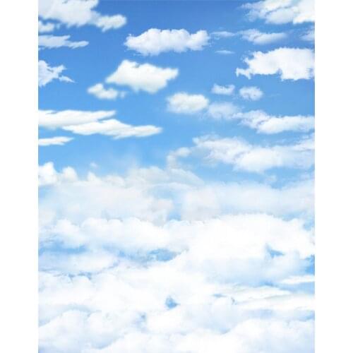5x7ft White Cloud Blue Sky Photography Backdrops Photo Props Studio Background
