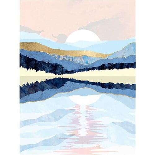 Landscape Mountain DIY 11CT Embroidery Cross Stitch Kits Needlework Craft Set Cotton Thread Printed Canvas Home Sell