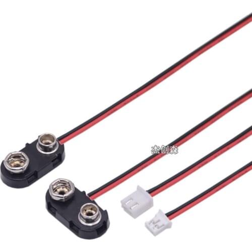 9V battery button Square battery connection line ABS material Plastic hard button 2.0/2.54 plug terminal line 6F22 battery box