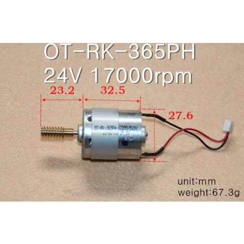 Micro OT-RK-365PH DC motor 24V 17000rpm With worm / guide line