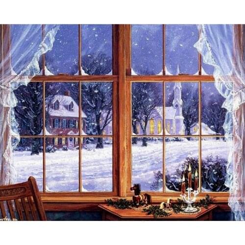 Christmas Tree Embroidery Kit Craft Needlework Set Cotton Thread Canvas Printed Christmas Gift Home Decor Wholesale