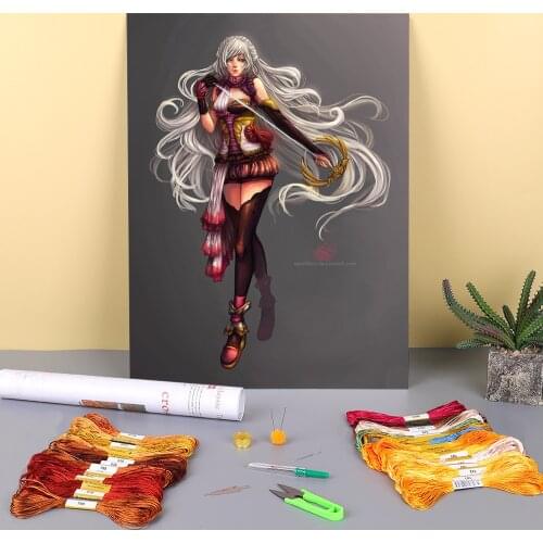 Cartoon Girl Woman Printed 11CT Cross Stitch Kit Embroidery DMC Threads Sewing Handmade Craft Hobby Different Promotions Decor