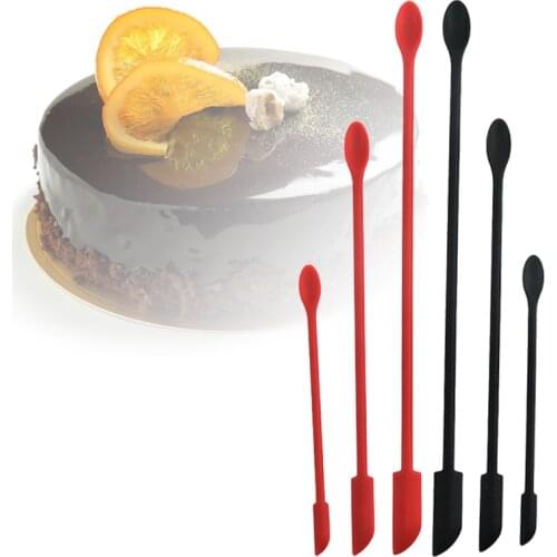 New Double Head Flexible Lengthen Mini Cake Cream Spatulas Soft Jar Jam Honey Scrapers Kitchen Tools Accessories Baking Supplies