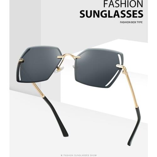 New ladies fashion sunglasses 5158 Europe and the United States frameless hollow sunglasses cross-border trend Joker sunglasses