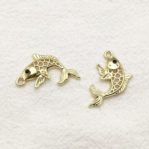 New Arrival! 24x14mm 100pcs Zinc Alloy Fish Shape Charm For Handmade Necklace Earring DIY Parts Jewelry Findings & Components