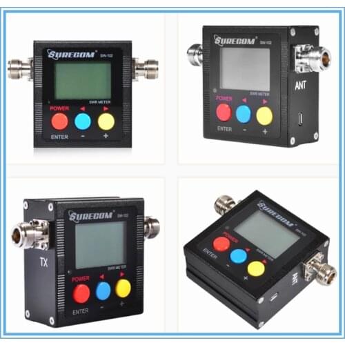 Upgrade version Surecom SW-102 125-525Mhz VHF/UHF Antenna Power & SWR Meter+SMA-M& SMA-F connector not for DMR system