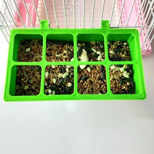 4/8 Grids Plastic Hanging Cups Bird Feeding Bowl Feeder Water Food Tray Dish for Parrot Poultry Cage Drinking Cup Bird Supplies