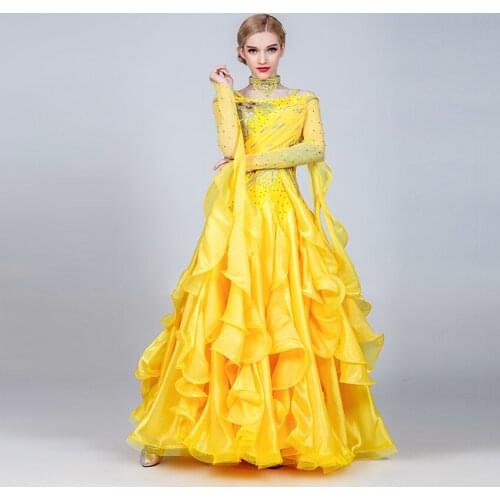 Ballroom dance competition dress women standard ballroom dress for girls ballroom waltz dress long social dress dance costumes