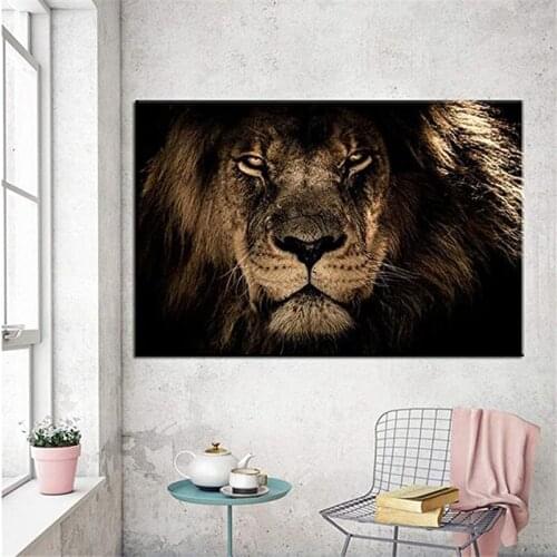Canvas Posters Prints Mane Savannah Lion Paintings Abstract Animal Pictures for Living Room Home Decor