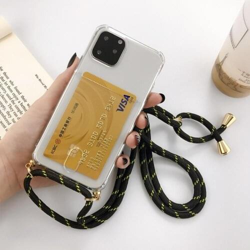 Transparent Card Holder Phone Case For iPhone 11 Pro XS Max 5 5s SE2020 6 6S 7 8 Plus X XR Case ID Credit Slot Soft TPU Cover