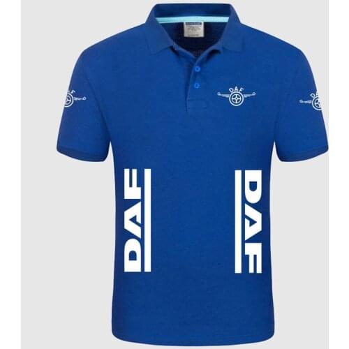 2021 Unisex shirts Summer High quality brand DAF logo polo short sleeve shirt Fashion casual Solid Polo Shirt