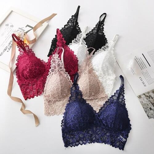 Sleep Brassiere Women Lace Sexy Lingerie Tops Push Up Bras Triangle Padded Wireless Bra Top Seamless Intimate Crop Tube Bralette