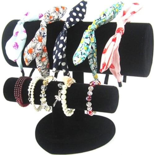 Multi-Tiers Velvet Headband Display Holder Retail Jewelry Stand Rack
