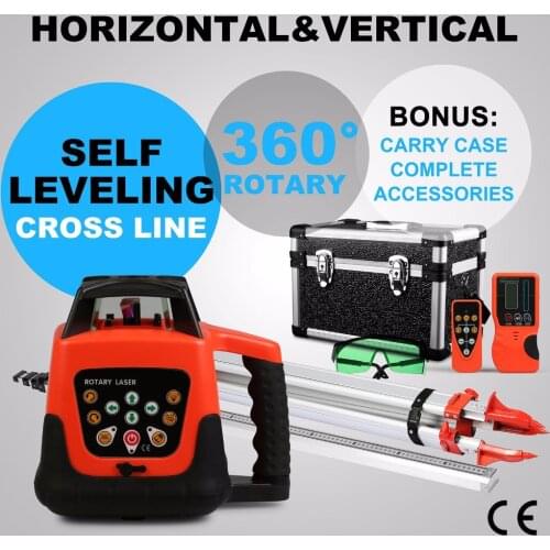 360 DEGREE ROTATING GREEN BEAM ROTARY GREEN LASER LEVEL + TRIPOD + STAFF ELECTRONIC SELF LEVELING REMOTE CONTROL 500M RANGE