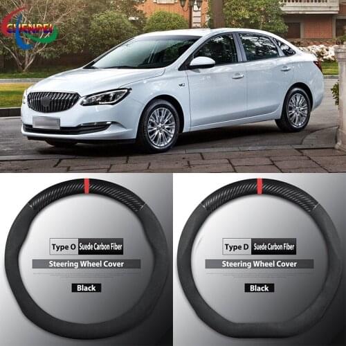 Four Seasons Universal Non-Slip Carbon Fiber Suede Steering Wheel Cover For Buick Excelle Car Interior Accessories