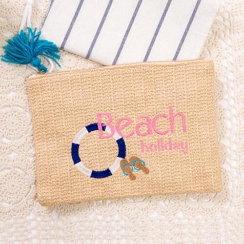 Japanese-Korean version of the clutch bag summer straw bag womens leisure ring beach bag handbag