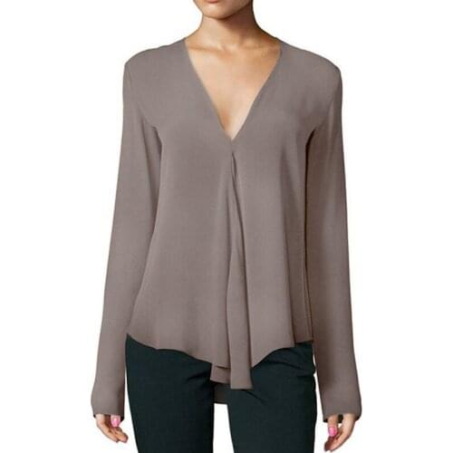 Women Blouse 2021 Summer Long Sleeve V Neck Multi-color Ladies Tops Casual Fashion Blusas Para Rojas Mujer Womens Tops