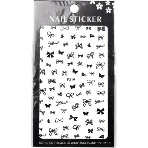 HNUIX gold 3D nail sticker Bow lines geometric strip heart self adhesive nail Art DIY transfer stickers manicure tips decoration