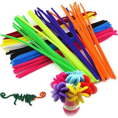 100pcs Montessori Materials Chenille Children Educational Toy Crafts For Kids Colorful Pipe Cleaner Handmade DIY Toys