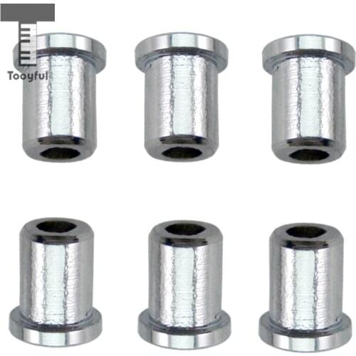 Tooyful 6PCS Guitar String Mounting Ferrules Through Body Bushings for Electric Guitar Silver