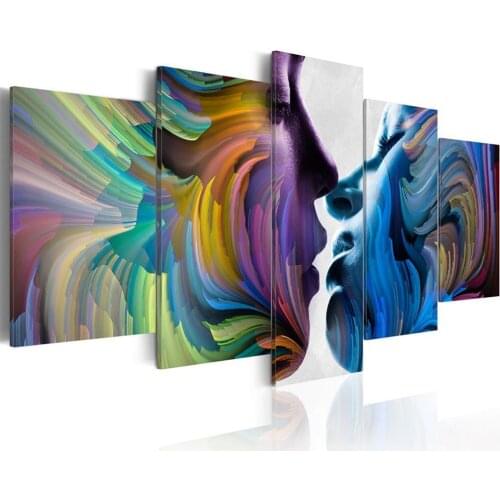 5d Diy Diamond Painting Love Kiss Wall Art Handmade Cross Stitch 5 Pcs Picture Gay Home Decal Full Round Drill Embroidery Gifts