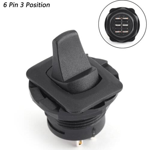 Areyourshop 4PCS R13-405D DPDT Toggle Switch 6 Pin 3 Position ON-OFF-ON 10A/125VAC 6A/250VAC New Connector Switches