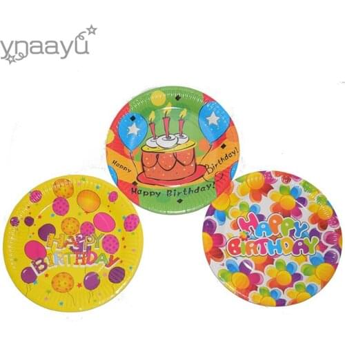 Ynaayu 6pcs/setParty Paper Plates Disposable Plate Cake Napkins For Birthday Party Kids Favors Decoration Supplies