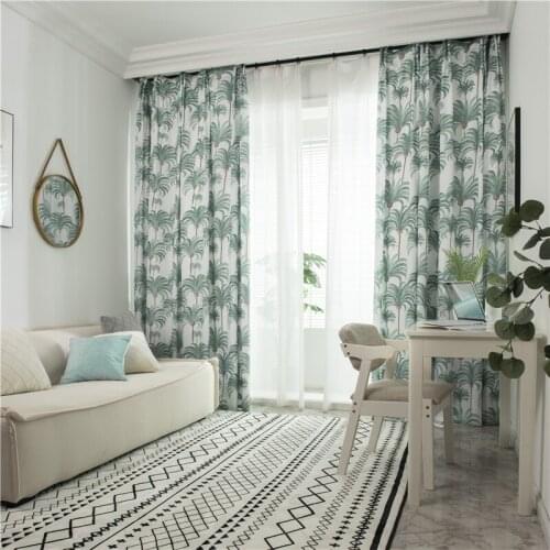 Home Decorative Window Curtains For Living Room Bedroom Kitchen Green Plants Soft Hand Feeling Custom Made Drapes