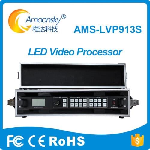 Electronic signs Die Casting Aluminum Cabinet led tv processor LVP913S with flight case for led control software linsn rv908m32