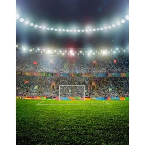 Football Field Photography Backdrops Vinyl Cloth Computer Printed Backgrounds for Photo Studio Children Kids Photo Shoot Custom