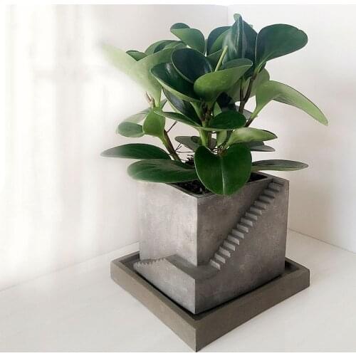Concrete Planter Mold Stairs Flower pot Cement Clay Mould Gypsum Plaster Crafts Molds Round Stair Design Vase Molds